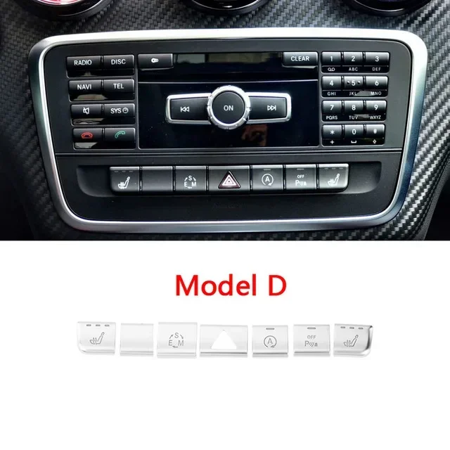Adesivo per interni auto decorazione pulsante CD multimediale adatto per Mercedes Benz GLA X156 CLA C117 Classe AB W176 W246