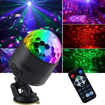 LED Stage Disco Light Rotating DJ Ball Strobe Remote Sound Control Magic Dance Car RGB Christmas Gift Party Club Laser Show Lamp 1