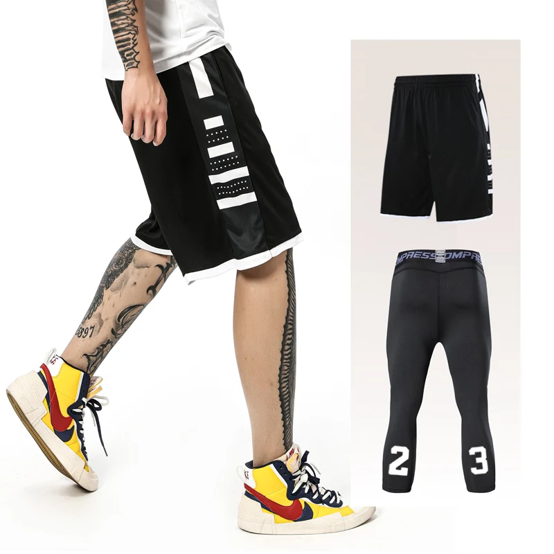 2pcs Set Men Running Shorts Leggings Fitness Compression Sweatpants Gym  Jogging Outdoor Sport Basketball Football Clothes - AliExpress