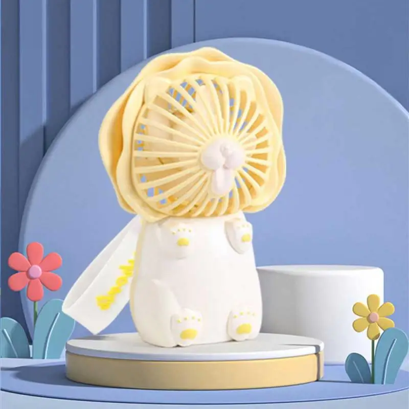 

Mini Fan Cartoon Little Lion Fan Portable Usb Rechargeable Air Cooler Outdoor Travel Desktop Cooling Appliances Cute Lazy Fan
