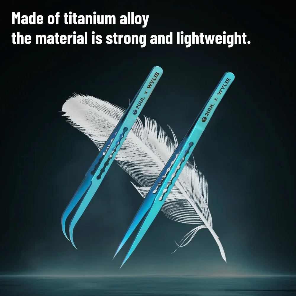Titanium Alloy Precision Electronics Tweezers - Green
