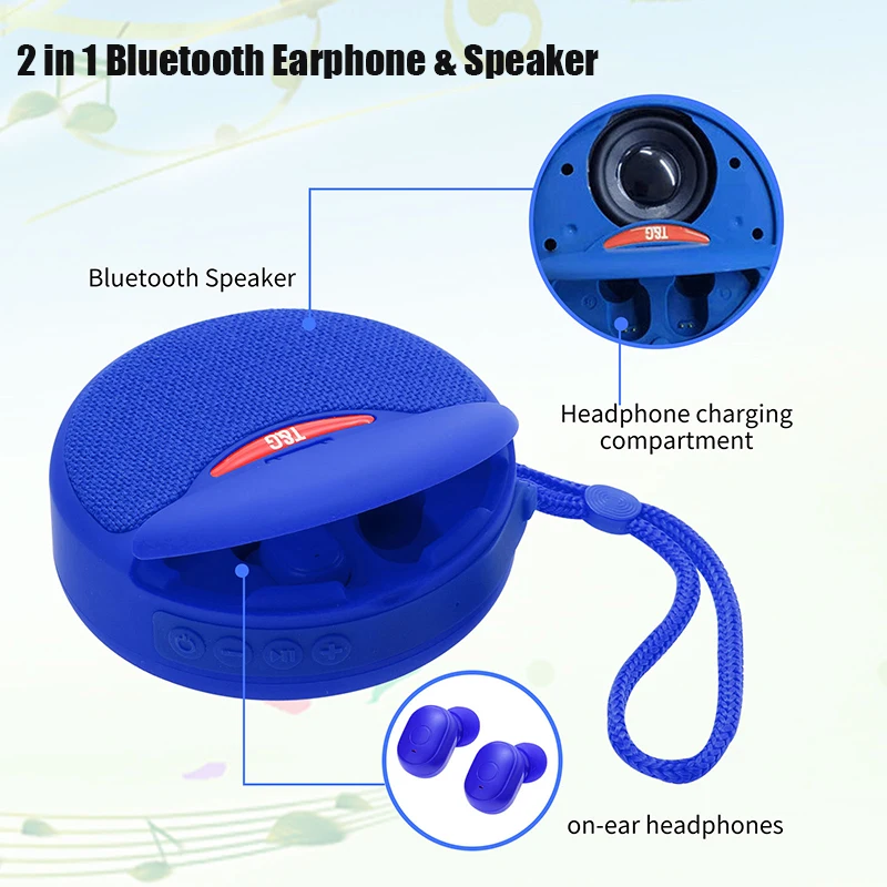 

KINGSTAR Wireless Bluetooth Earphones Speaker Stereo Bass In-Ear Earbuds Outdoor Sports Headset Sound box Support TF Card FM
