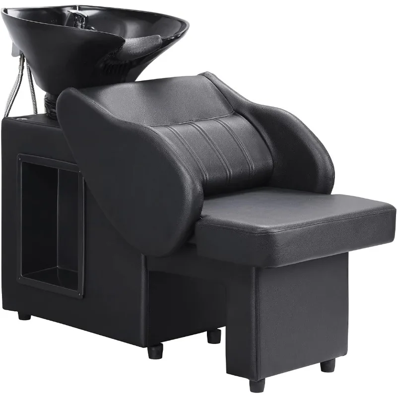 

Ainfox Shampoo Barber Backwash Chair, Adjustable ABS Plastic Shampoo Bowl Sink with Chair for Spa Beauty Salon
