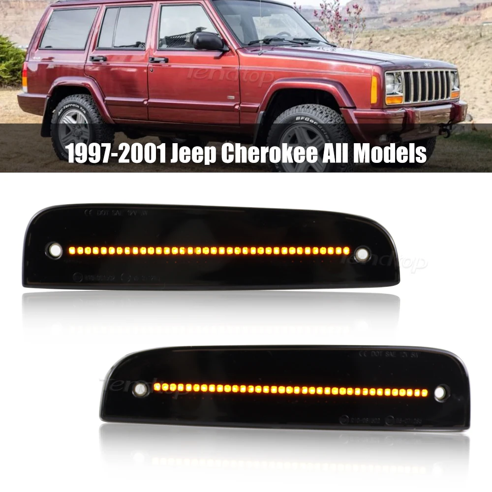 2pcs Smoked Lens Car Front Side Corner Parking Marker Light For 1997