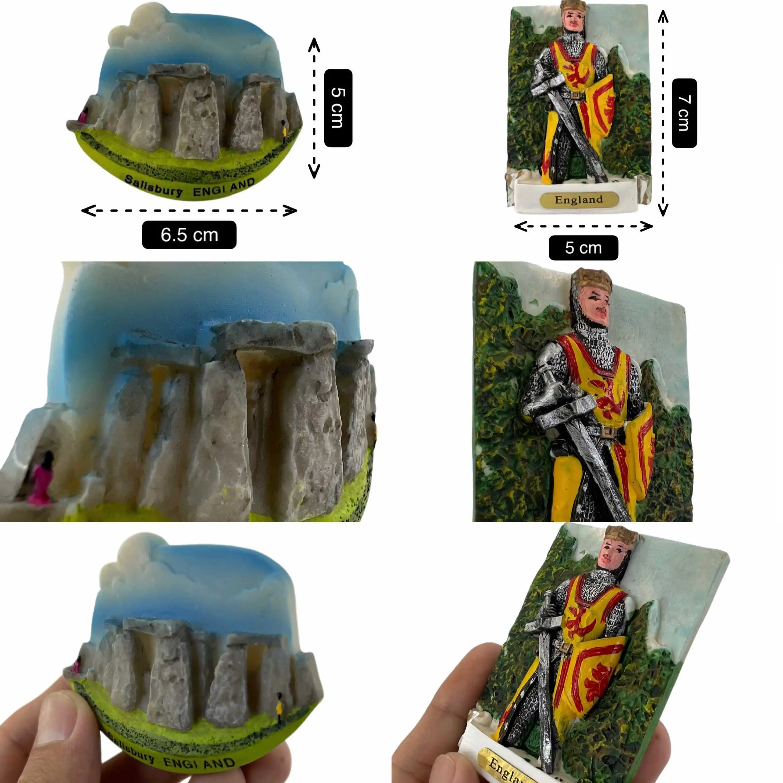 UK Fridge Magnet Manchester, Warwick Castle, Windsor Castle, Whitby, Blackpool, Stonehenge 3D Magnetic Resin Gift