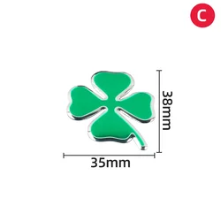 Green Four - leaf Clover Logo Decal for Car Side Fender Body Badge Sticker (C)
