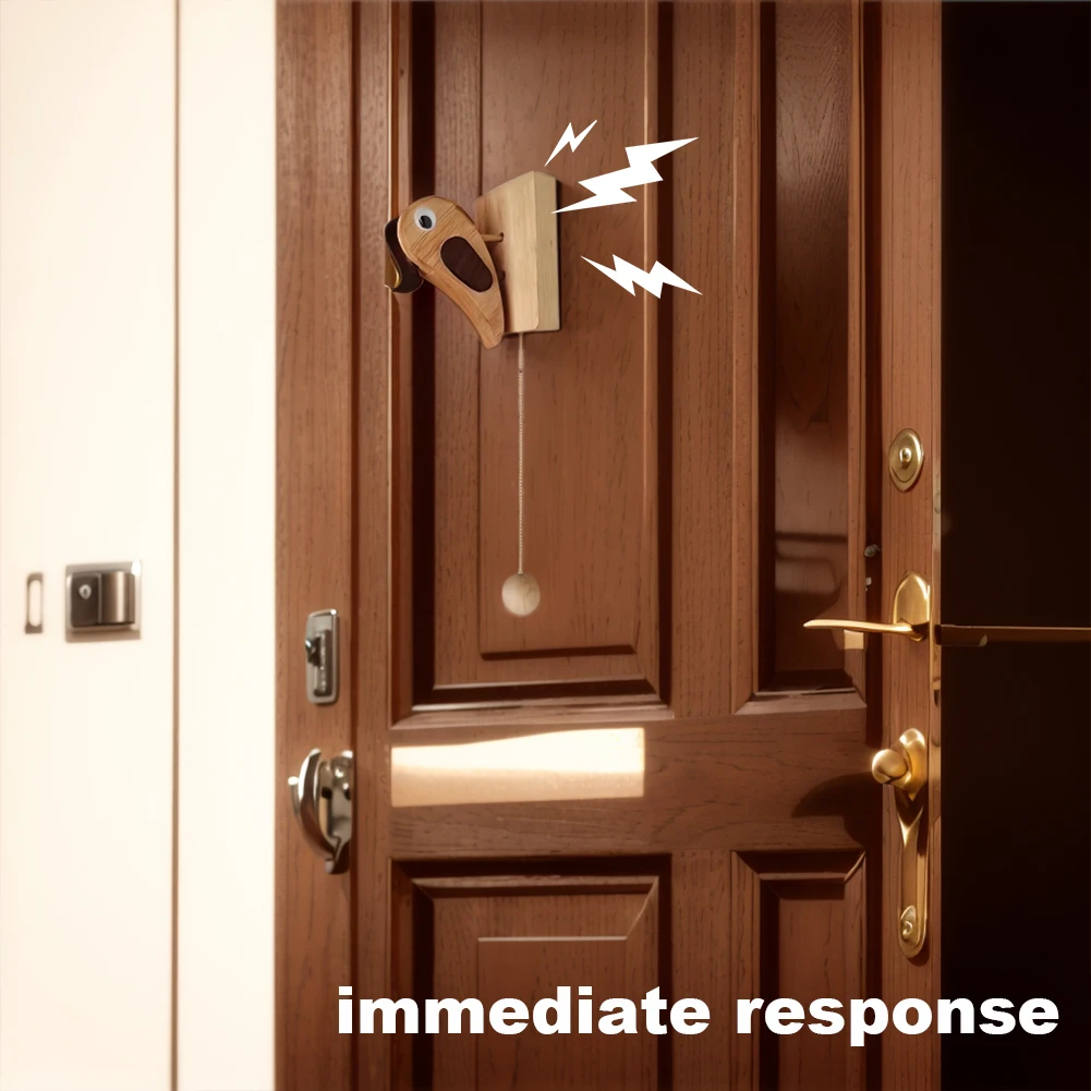 Woodpecker Door Bell Handmade Woodpecker Doorbell Vintage Woodpecker Knocker Doorbell with Pull Rope for Coffee Shop Tea House