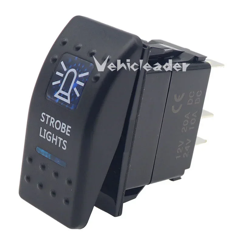 Waterproof Dual Blue LED Rocker Switch for Vehicle and Marine Use