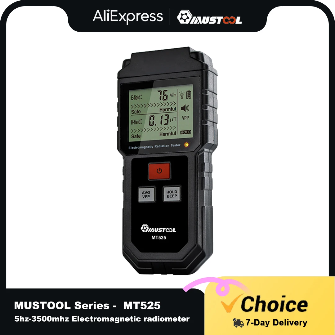 MUSTOOL MT525 electromagnetic radiation tester electric field & magnetic field Emf meter portable counter emission dosimeter