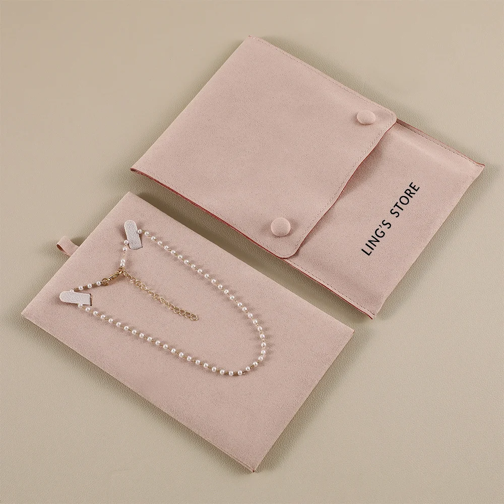 20 Sets Luxuriöse Schmuckbeutel mit Druckknopf und Futter, Exquisite Tragbare Beutel mit Individuellem Logo für Ohrringe, Armbänder und Geschenkverpackungen – Detail 3
