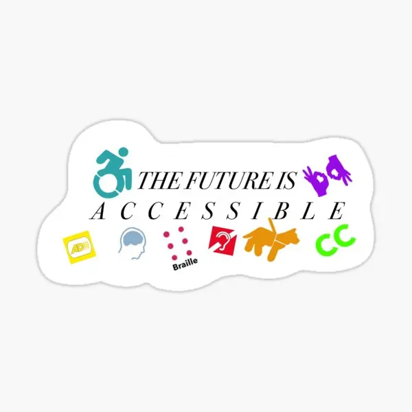 

The Future Is Accessible 5PCS Car Stickers for Kid Window Home Cartoon Living Room Fridge Print Cute Bumper Background