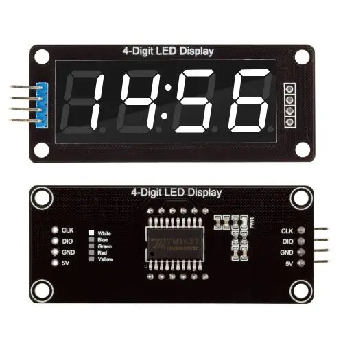 Modulo Display Digitale LED A 7 Segmenti, 4 Cifre, Schermo 0.56", TM1637, 5V - Per Arduino, Orologi, Progetti Fai-da-te
