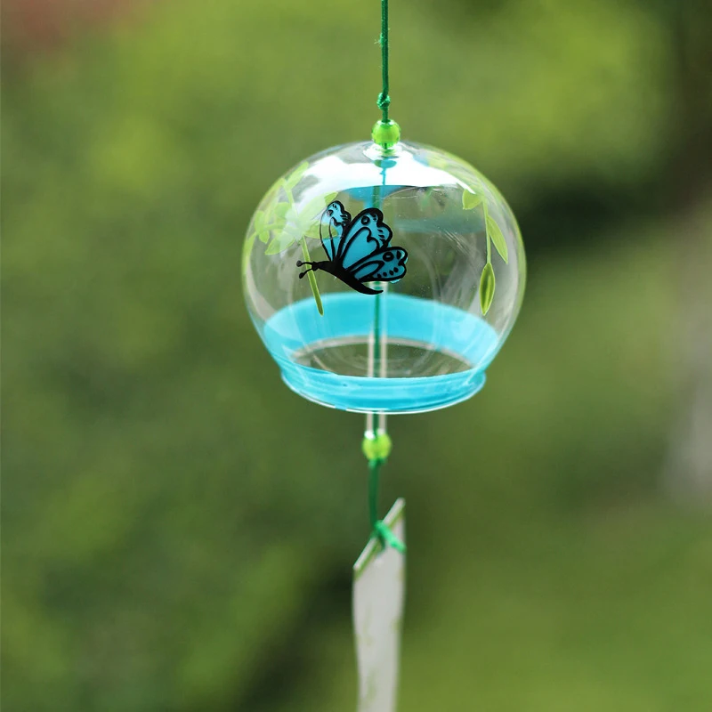 Wind Chimes Japanese Chime Bell Glass Style Bells Feng Shui Decorative Car Pendant Garden Good Luck Balcony Ornament Hanging