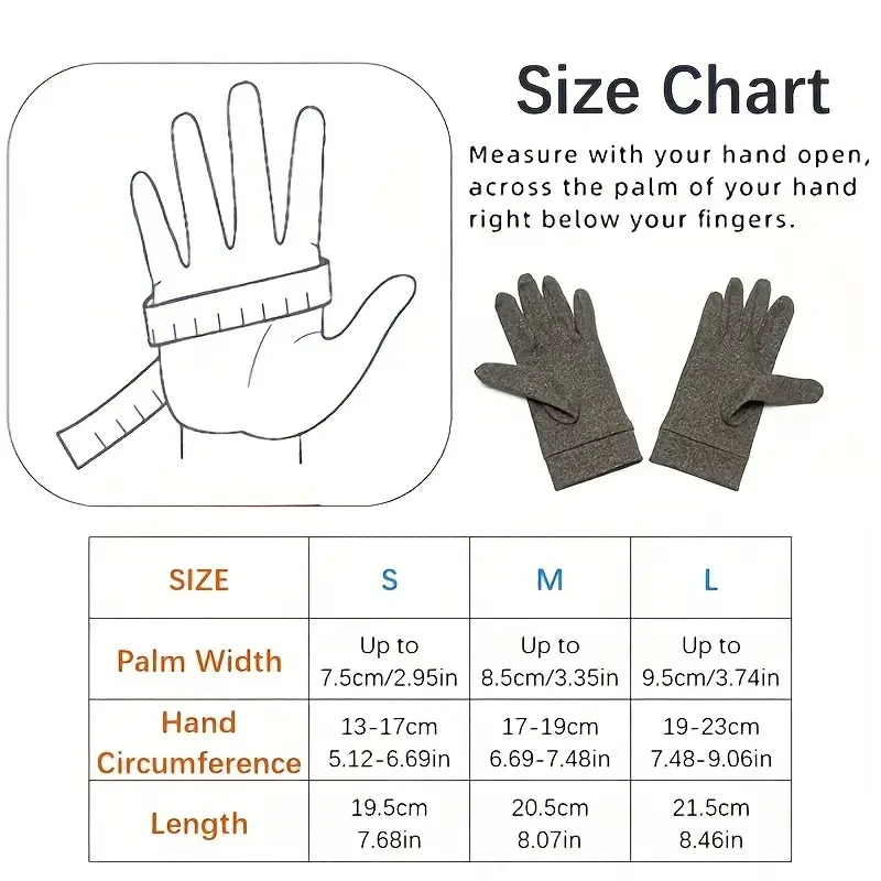 1Pair Unisex Compression Full Finger Gloves For Arthritis Therapy Rehabilitation Touch Screen