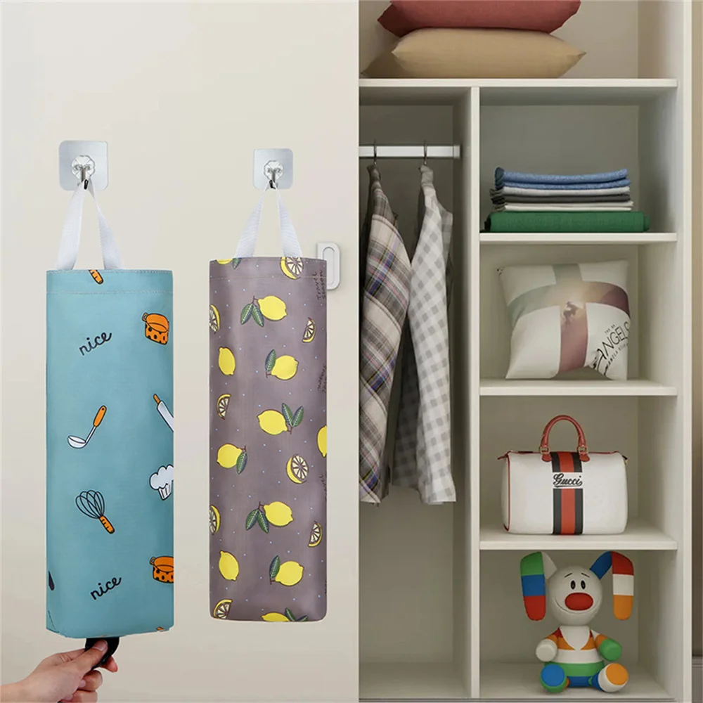 Hanging Storage Bags Waterproof Fabric Beautiful And Elegant Portable Extraction Bag Wall Mounted Garbage Bag Home Grocery Bag 2
