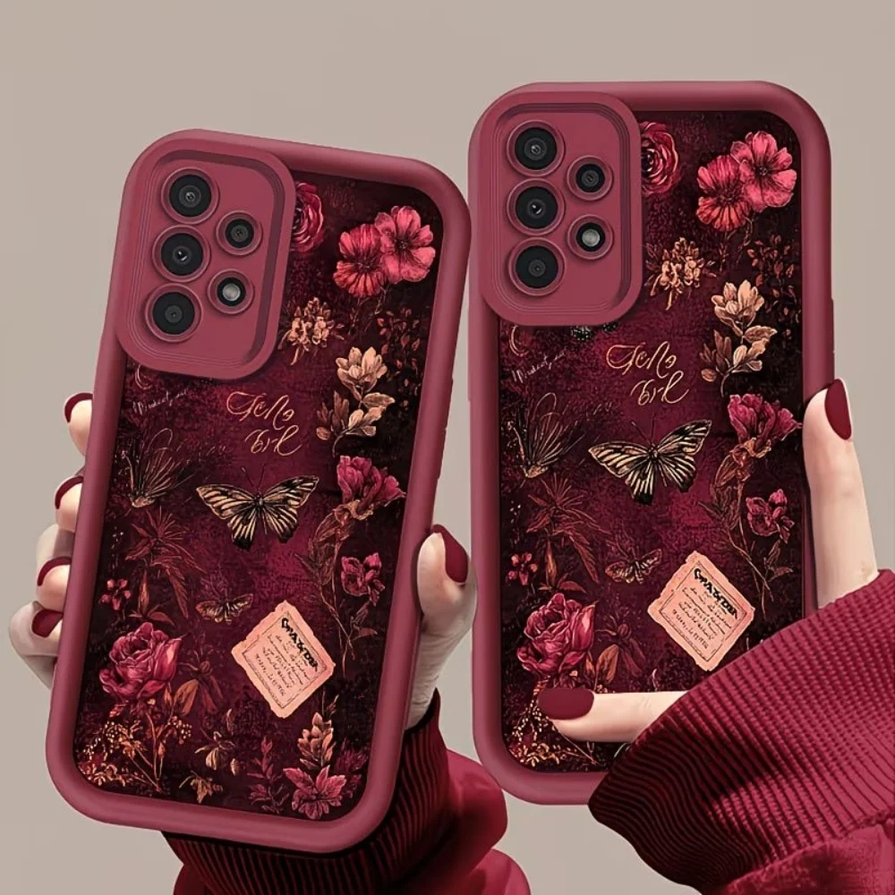 Elegant Butterfly & Floral Anti-Fall Phone Case - Fashionable Protective Cover