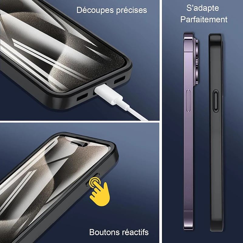 Ultimate 360° Full Body Double-Sided Screen Protector Case - Shockproof Phone Cover