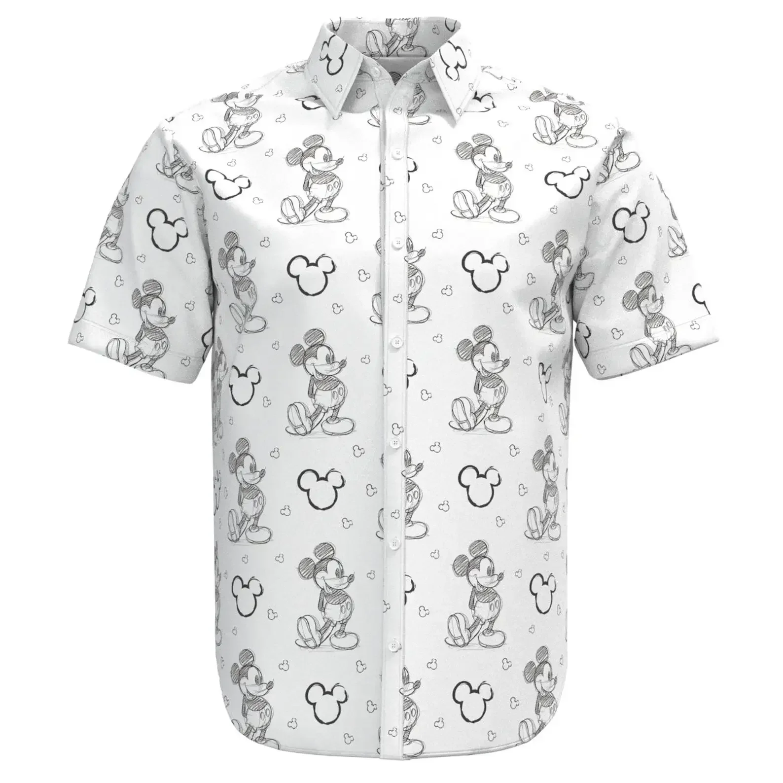 Comic Book Mickey Mouse & Friends Hawaiian Shirt  Disney Men's Button Down Short-Sleeved Shirt Mickey Mouse Hawaiian Beach Shirt 2