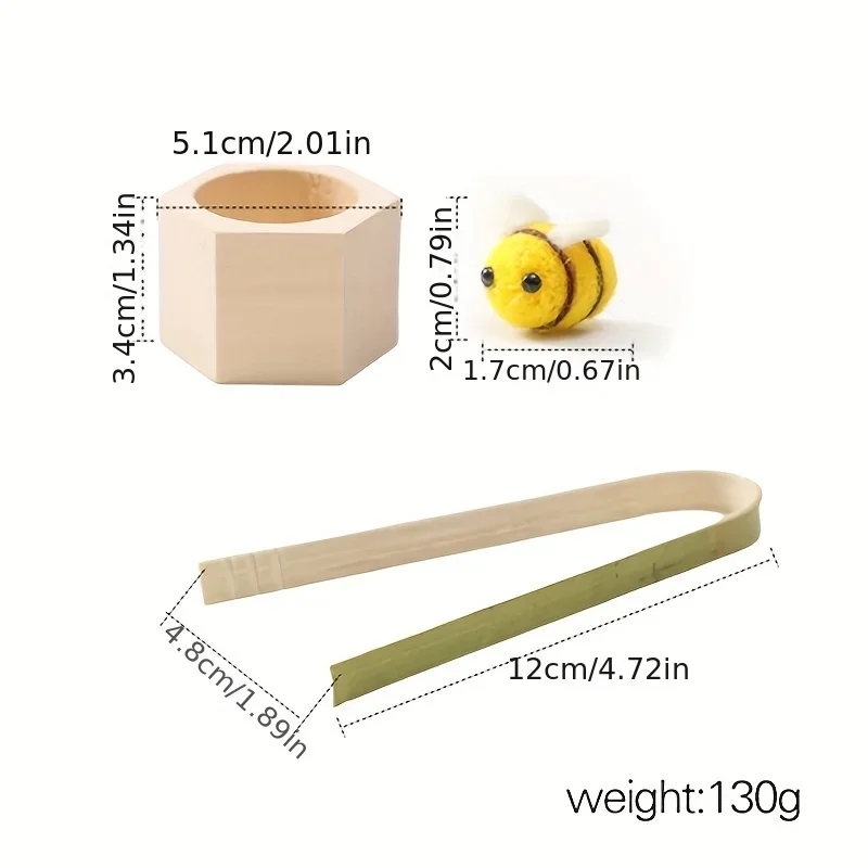 Wooden Bee Hive Sorting & Stacking Toys for Toddlers Learning Montessori Toys for Fine Motor Skill Tactile Toys Sensory Bin Toys 2