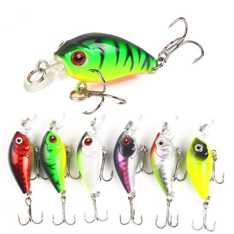 

Mini Wobblers Bass 6 Pcs Fishing Lures 45mm/3.5g Jerkbait Artificial Micro Fiish Black Jig Minnow Hard Bait Fishing Accessories