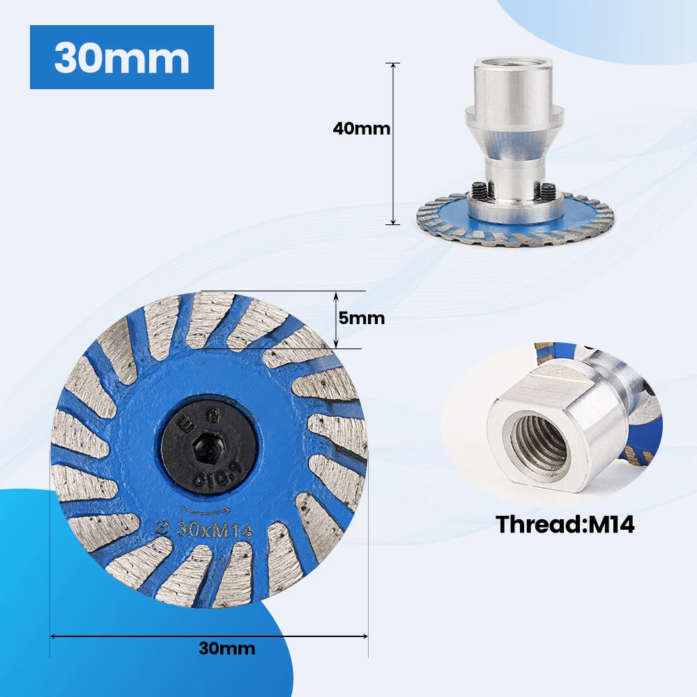 Mini Diamond Saw Blade with Removable Flange - Turbo Cutting Disc for Granite, Marble, Stone, and Concrete