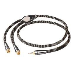 High - Fidelity 3.5mm to RCA Audio Cable with Oxygen - Free Copper - 0.75m (Upgrade 3.5 to 2rca)