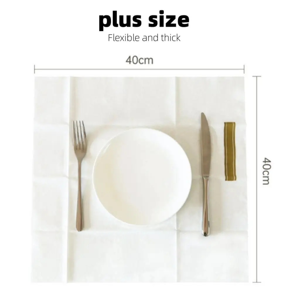25pcs Cutlery Bag Disposable Dust-Free Paper Towels Hotel Restaurant Cloth Pad Cutlery Paper Dining Table Knife and Fork Pad