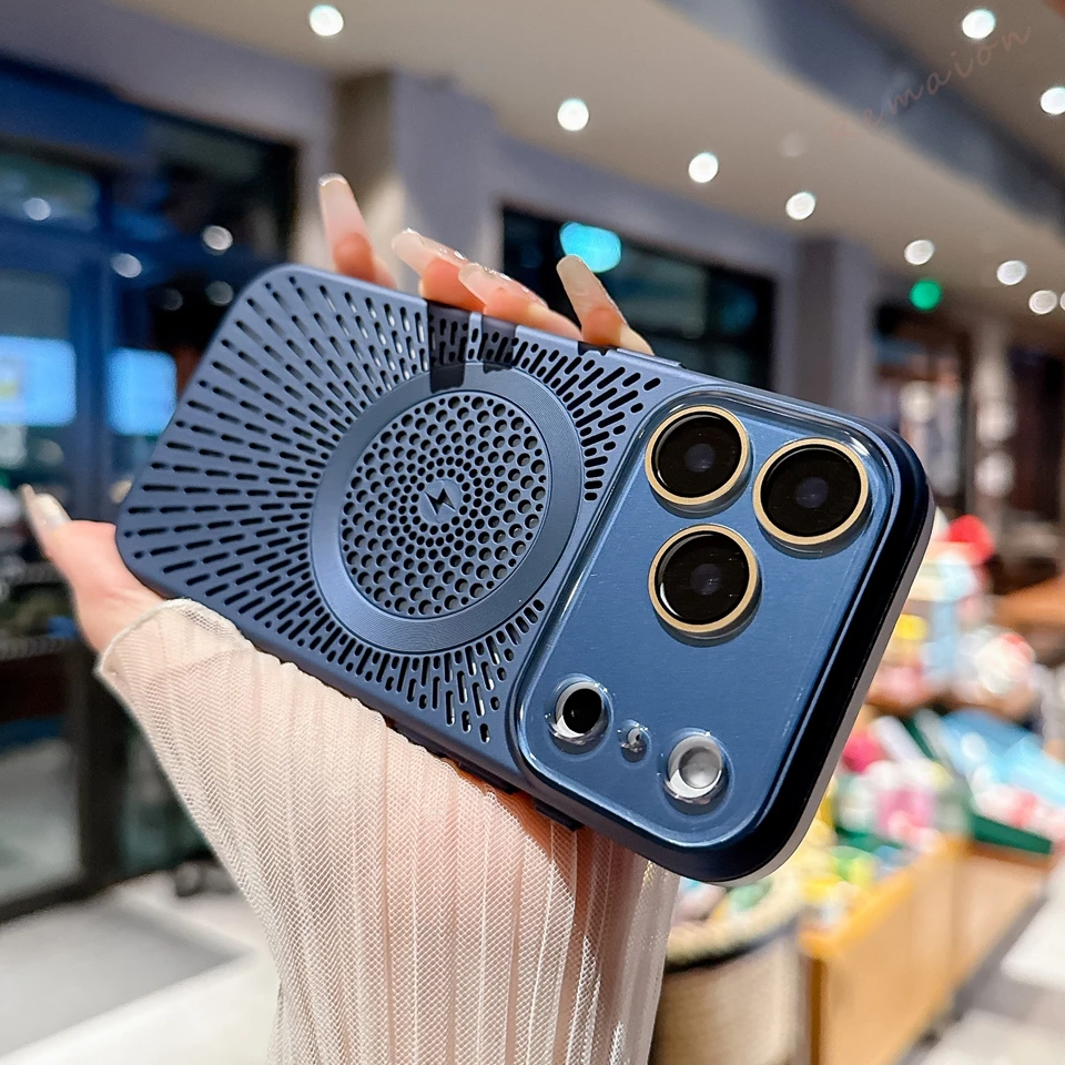 Luxurious Heat Dissipation Magnetic Phone Case with Wireless Charging Compatibility