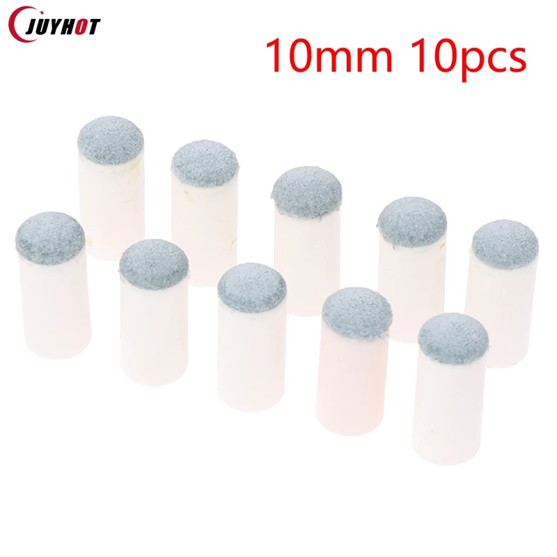 

10pcs 10mm Slip-on Billiards Cue Tips Protector Pool Cue Stick Entertainment Billiard Replacement Stick Tip Snooker Accessories