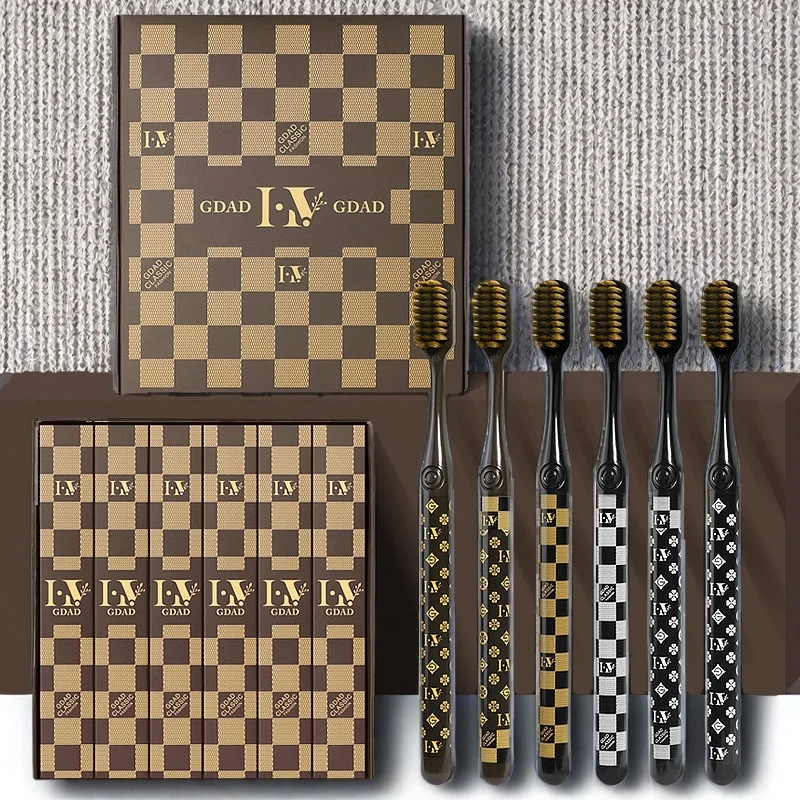 Luxury Soft Bristle Toothbrush Gift Set with Silk Handle and Wide Head
