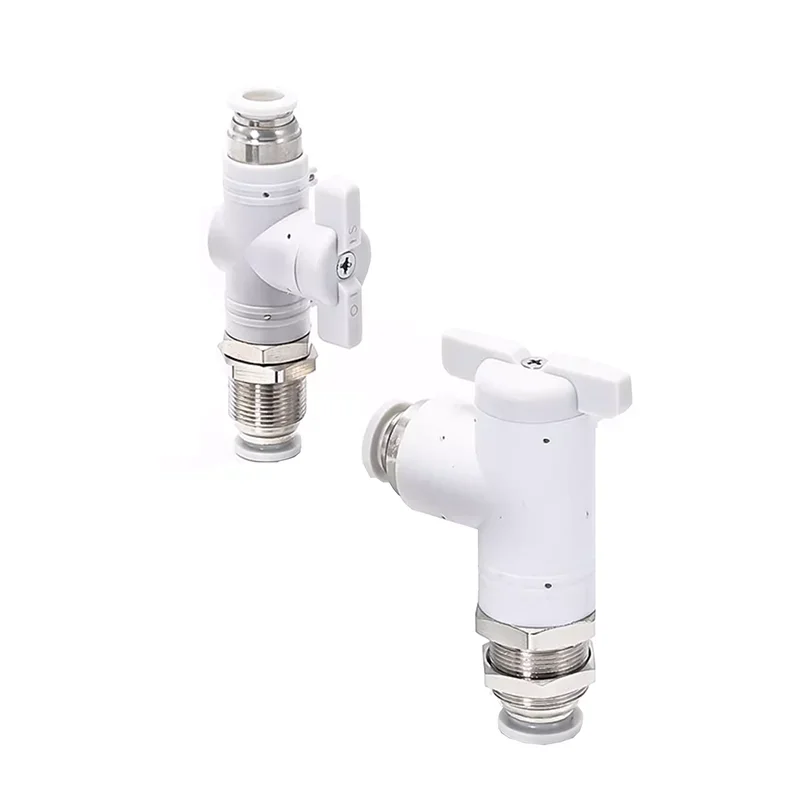 

4mm 6mm 8mm 10mm 12mm 14mm 16mm White Hose Tube Hand Valve Bulkhead Pneumatic One Touch Quick Pipe Fitting Coupling Connector