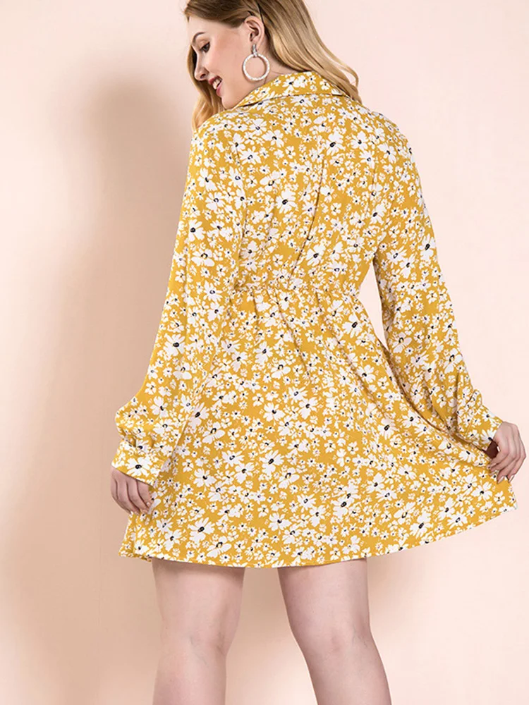 Plus Size Women's Ruffle Dress Spring 