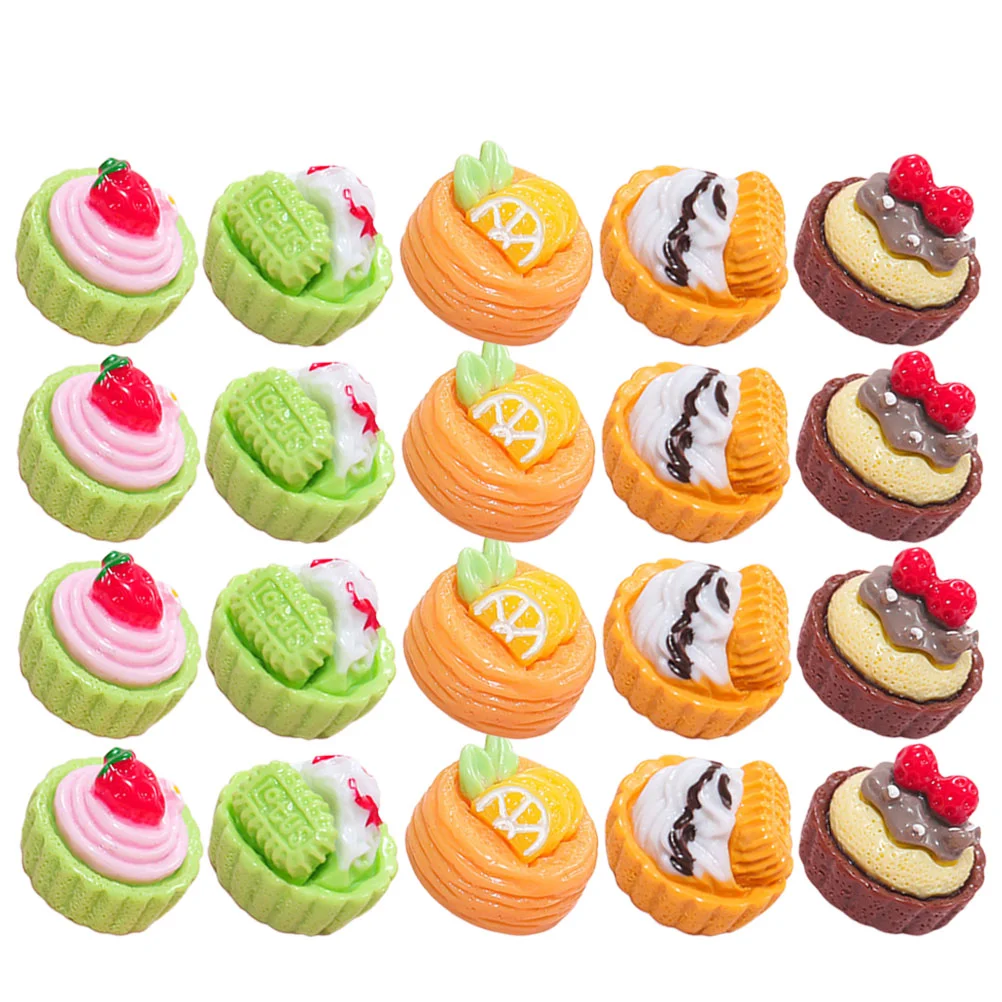 

Miniature Food Tiny Cake Model Models Trays Fake Dessert Mixed Style Toys Cakes Bread Desserts Snacks Resin Decors