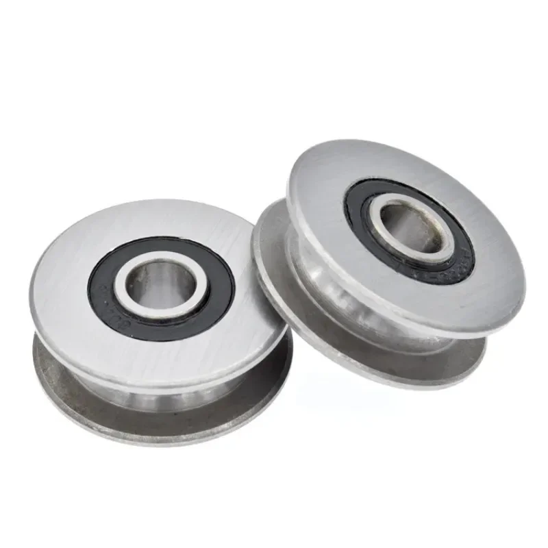 2pcs metal pulley wheel roller bearing pulley mechanical guide wheel sliding track roller 10x40x14mm