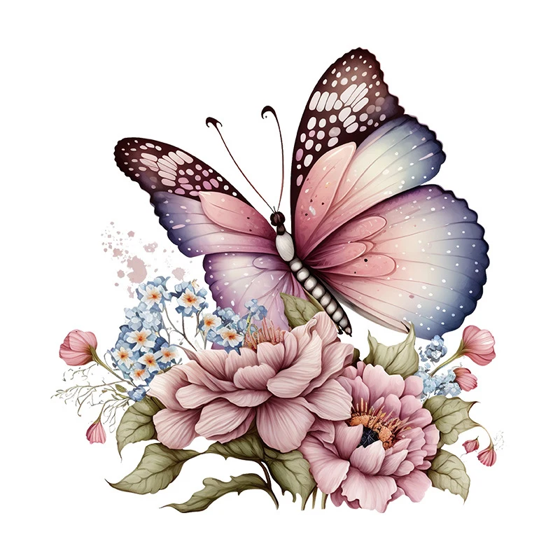 Butterflies Plants Flowers Toilet Stickers Waterproof Bathroom Toilet Decor Decals Living Room Cabinet Decor Self Adhesive Mural
