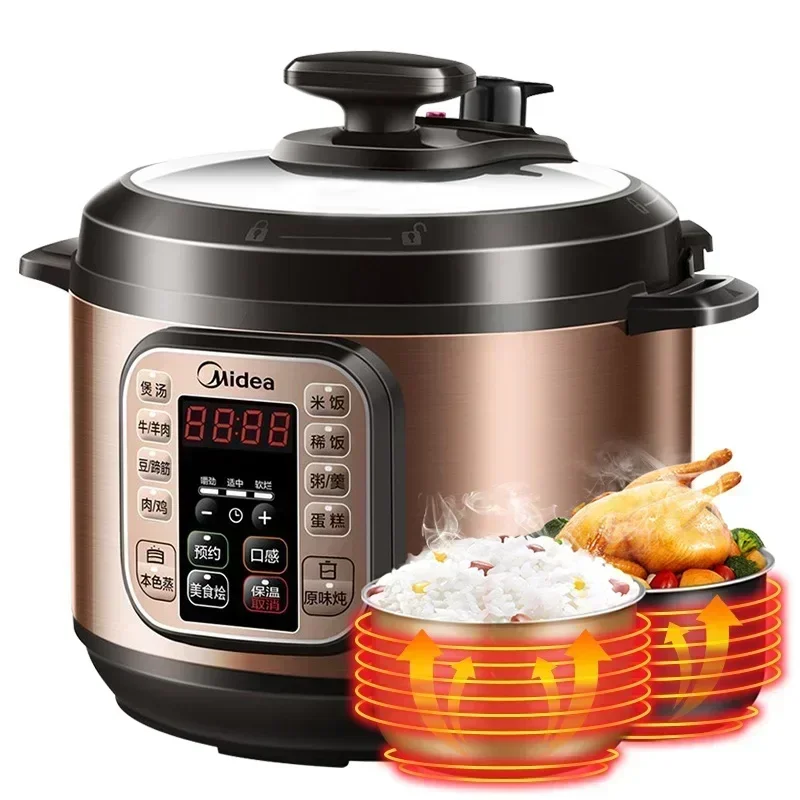 Midea Electric Pressure Cooker Household Intelligent High Voltage Electric Rice Cooker 5L Kitchen Appliances