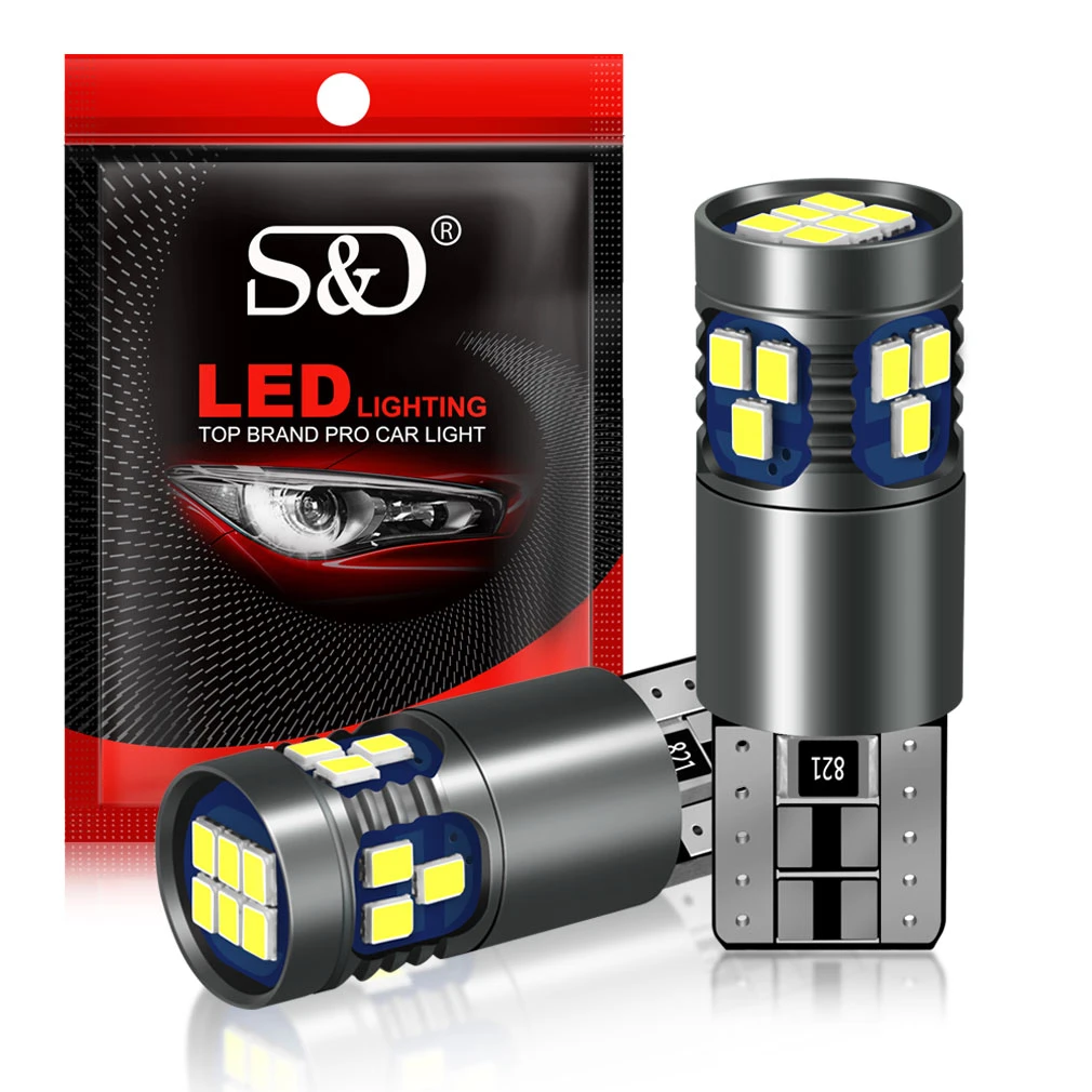 2x T10 W5w Led Bulbs Car Interior Reading Light Marker Lamp 168 194 Led