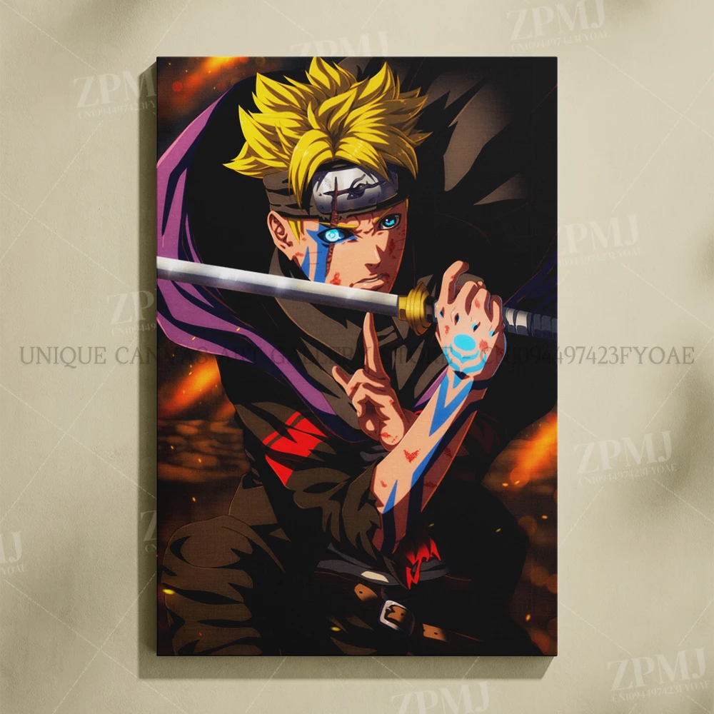 Anime Wall Art: Uchiha Madara Canvas Painting - Japanese Style Home Decor