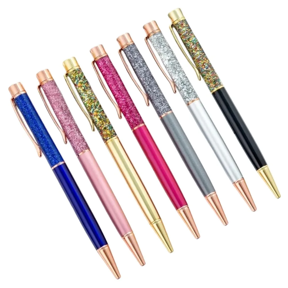 Vibrant Oil Gold Quicksand Luxury Ballpoint Pen - Premium Rotating Metal Design, 1.0mm Tip for School and Office Use