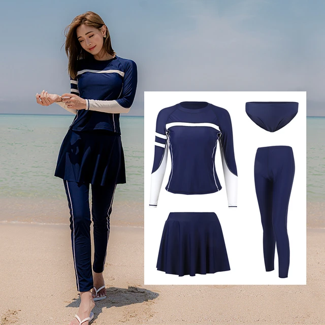 Women Long Sleeve Rash Guard Built in Bra Sun Protection Swim Shirt /Tights Bathing  Suits Swimsuit Top/Bottoms Dive Skin Tankini - AliExpress