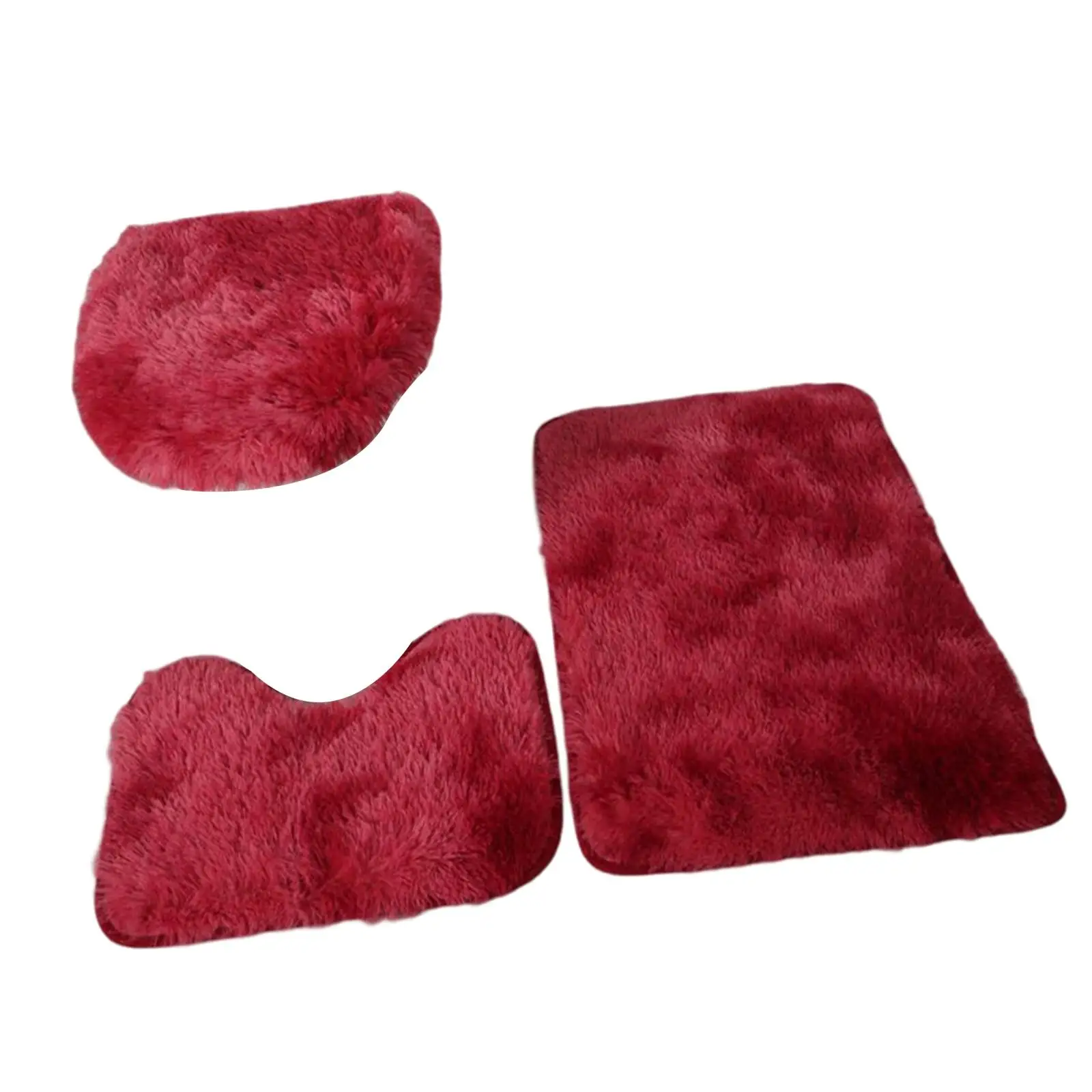 Luxurious 3-Piece Bathroom Mat Set with Toilet Cover and U-Shape Rug