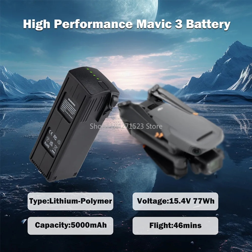 Lot 3 Batteries 5000mAh + Chargeur pour DJI Mavic 3 Pro