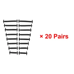 Pack of 16 Colorful Elastic No - Tie Silicone Shoelaces for Effortless Style (20 pairs - black)