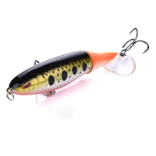 1pcs 10cm 14cm Topwater Spinner Fishing Lure Popper Artificial Pencil Hard Bait Propeller Rotating Tail Fishing Tackle Swimbait - Image 16