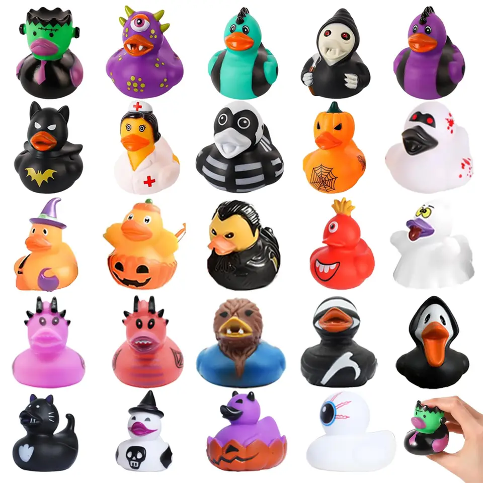 48 Paperelle Di Gomma Di Halloween – Set Con Borsa, Giocattoli Horror A Tema Scheletro, Zucca E Strega, Per Bomboniere E Sacchetti Di Halloween - 5