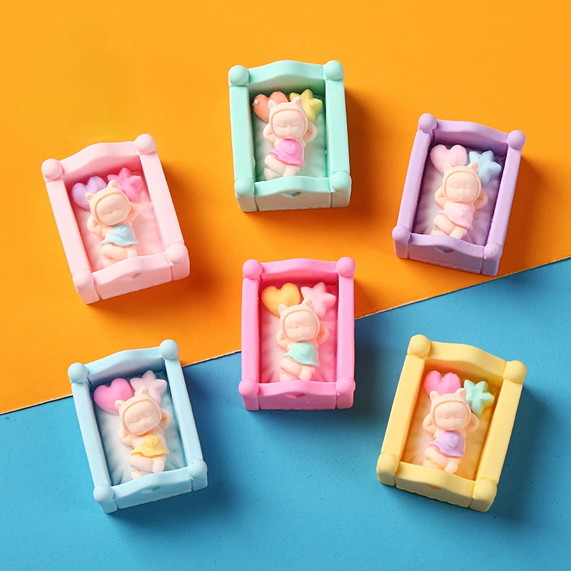10Pcs Kawaii Mini 3D Resina Sleeping Baby Dollhouse Miniature Statue Figurine Per La Decorazione Figure Articoli Sculture Cose
