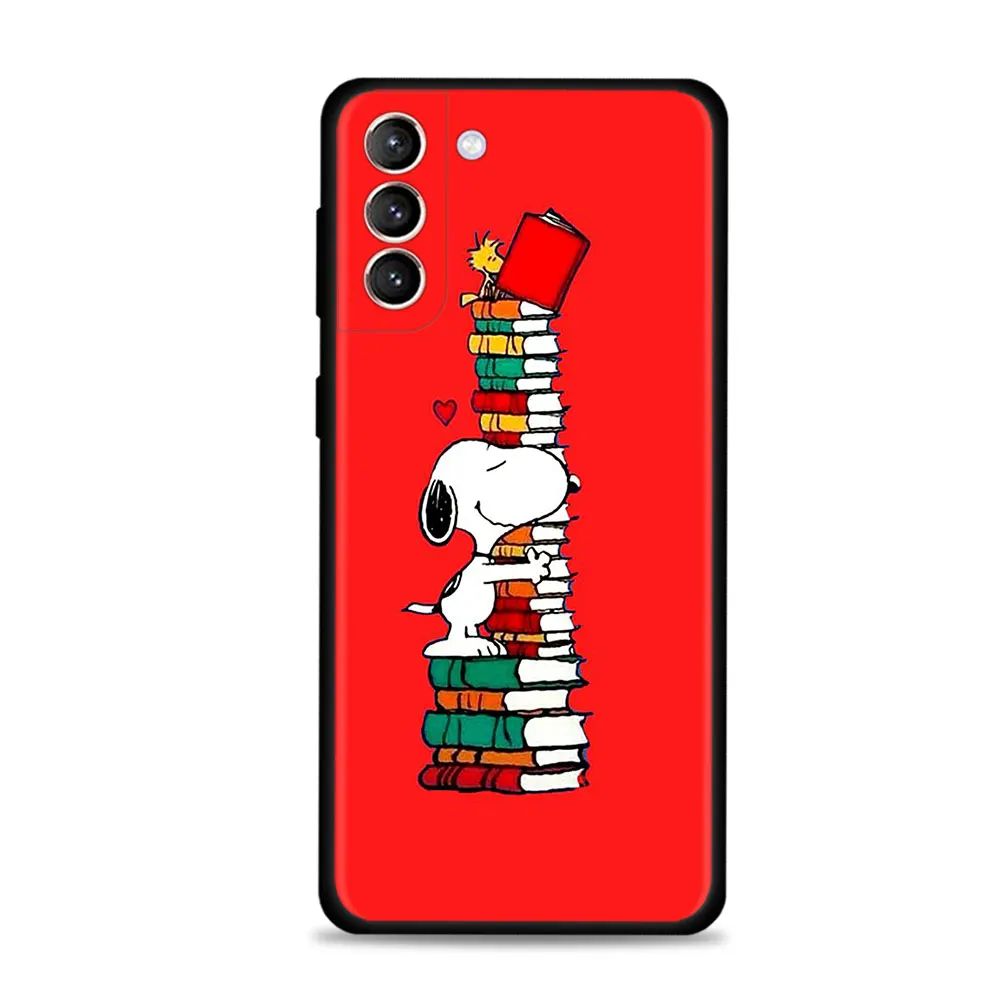 Silicone Case Cover for Samsung Galaxy S22 S20 FE S21 Ultra S10 S9 S8 Plus S10e Note 20plus 10plus Funda Anime Snoopy mobile pouch bag