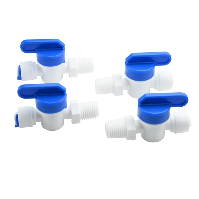 Ro Víz Egyenes Műanyag Gömbszelep 1/4 "Od Tömlő Gyors Csatlakozás 1/4" Férfi Reveser Ozmózis Akvárium Illesztés - Image 6