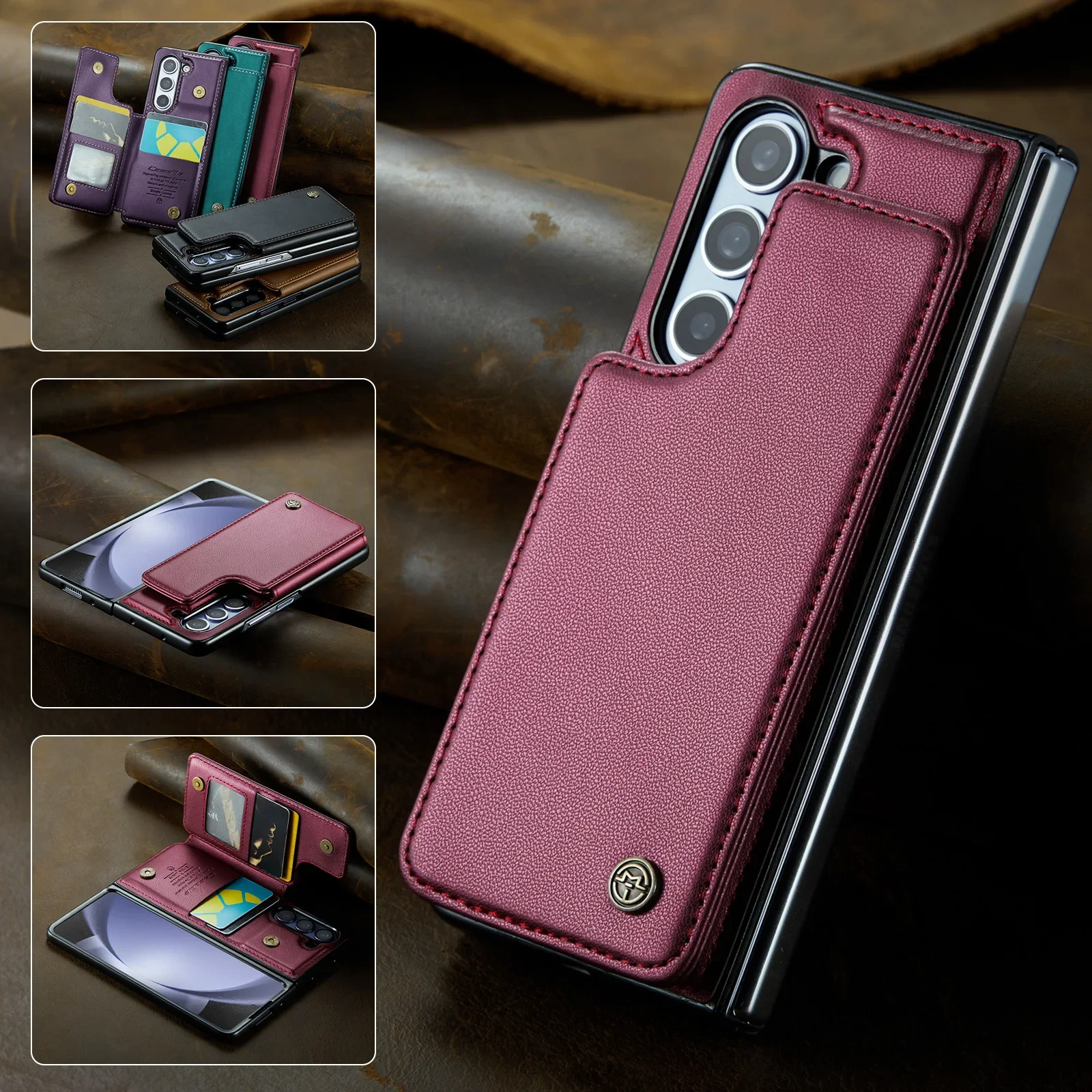 

Чехол для samsung z fold5 с защитой от падения и отделением для карт