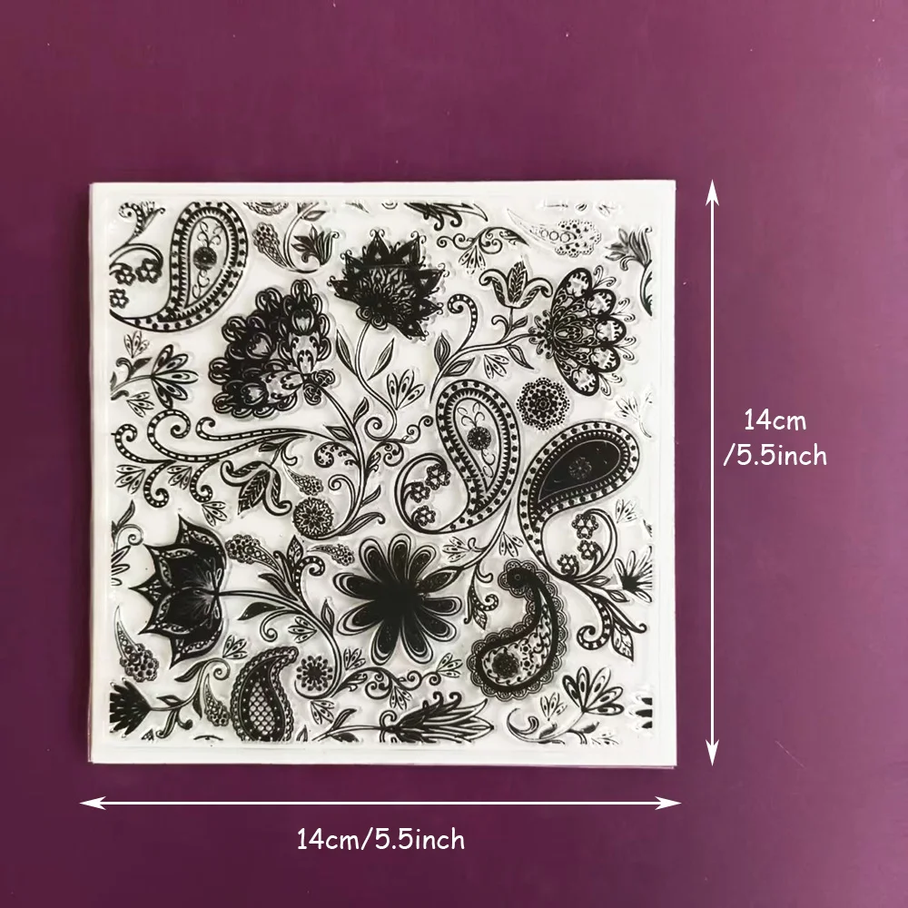 Sunflower Wave Abstract Pattern Transparent Stamps for Creative Crafts and Journals